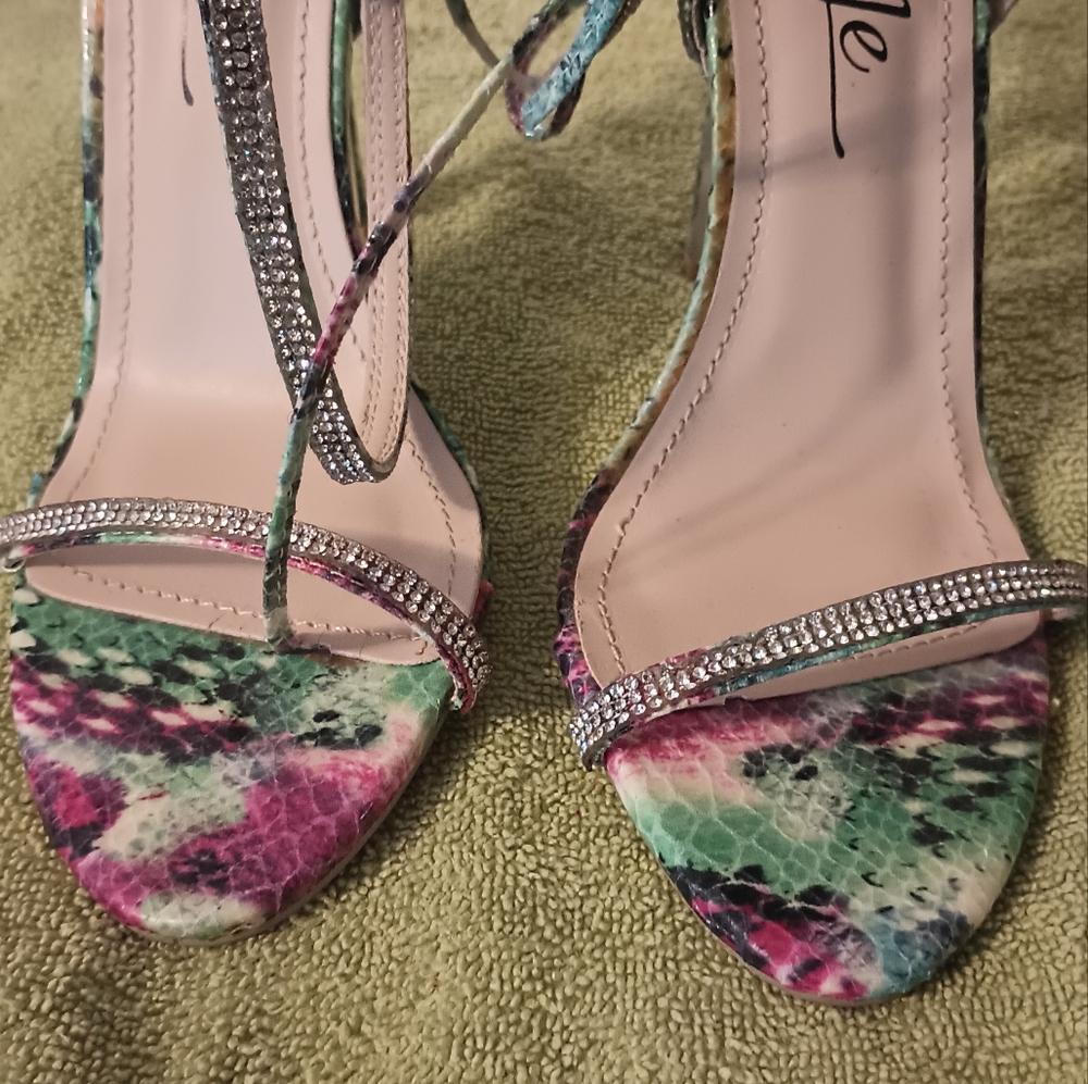 So Me Multi Color Rhinestone Sandals - Picture 5 of 5